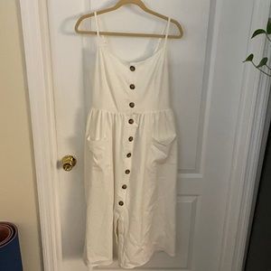 Lulus White Button Down Dress